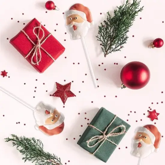 Zeesy Santa Lollipops &ndash; 12 Pack of Individually Wrapped Holiday Lollipops &ndash; Christmas Party Favors & Stocking Stuffers image {4}