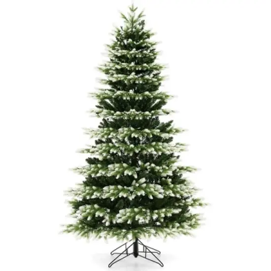 Costway 7 FT Pre-Lit Christmas Tree 3 Modes Hinged with Quick Power Connector & 500 Lights image {9}