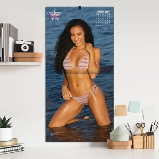 Lang 2024 Wall Calendar 24"x12" Dallas Cowboy Cheerleaders Swim image {3}