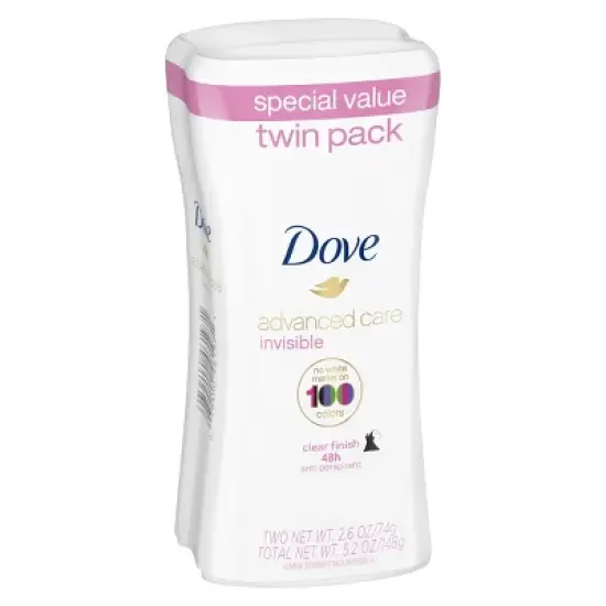 Dove Beauty Advanced Care Invisible Antiperspirant & Deodorant Clear Finish Twin - 2.6oz/2pk image {3}