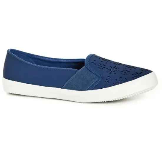 Women's WIDE FIT Laser Cut Skater - navy | EVANS image {6}
