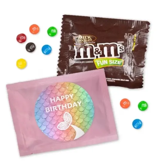 Mermaid Birthday Candy M&M's Party Favor Packs (12ct or 24ct) - Milk Chocolate image {5}