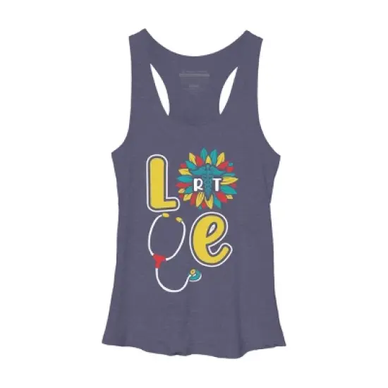 Women's Design By Humans RT Stethoscope Gift Respiratory Therapist Costume Gifts By lukesstore Racerback Tank Top image {6}