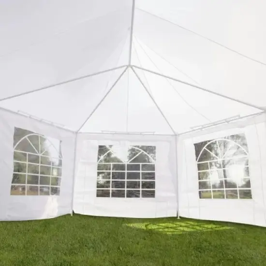 Resenkos Canopy, Outdoor Canopy Tent,Wedding Tent with Sidewalls, Heavy Duty Event Tent with 2 Doors and 6 Windows, White image {7}