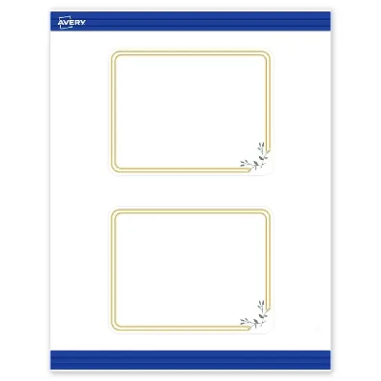 Avery 4.25" x 5.5" Cards, Gold Double Border with Florals, 20 ct image {9}