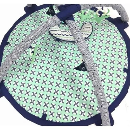 Bacati - Baby Activity Gyms & Playmats (Noah Mint/Navy) image {2}