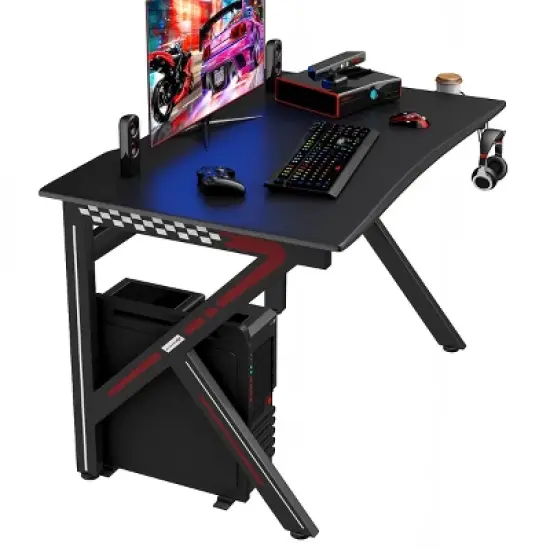 Costway Gaming Desk Gamers Computer Table E-Sports K-Shaped W/ Cup Holder Hook Home New image {6}