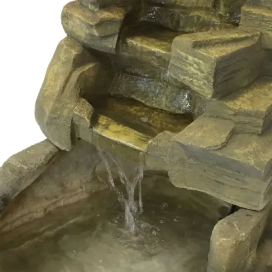 Sunnydaze 37"H Electric Fiberglass Stone Falls Waterfall Outdoor Water Fountain image {2}