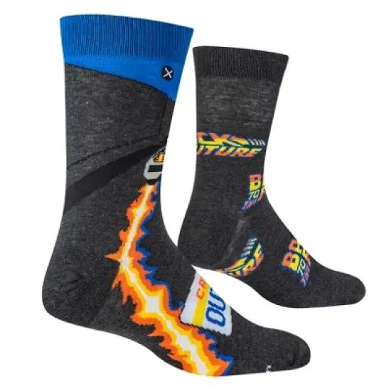 Odd Sox, Back to the Future Merchandise, Men's Fun 80's Crew Socks Large, Assorted image {2}