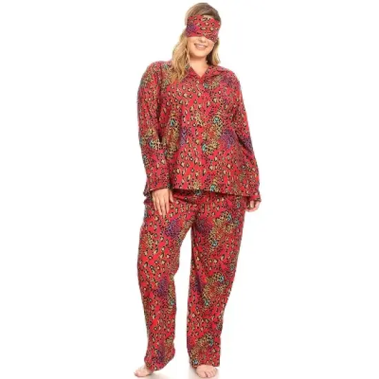 Women's Plus Size Three-Piece Pajama Set - White Mark image {12}