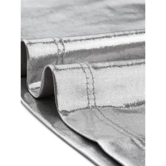 Allegra K Women's Metallic Shiny Party Tank Top Deep V Camisole Tops image {5}