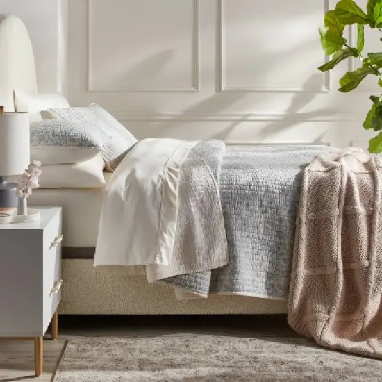 Printed Cotton Voile Tonal Floral Quilt - Threshold&trade; image {1}