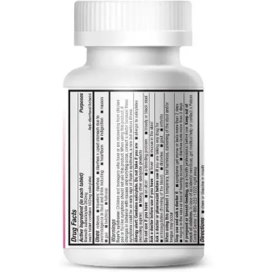 HealthA2Z &ndash; Bismuth Subsalicylate 262 mg Multi-Symptom Relief &ndash; 100 Chewable Tablets image {2}