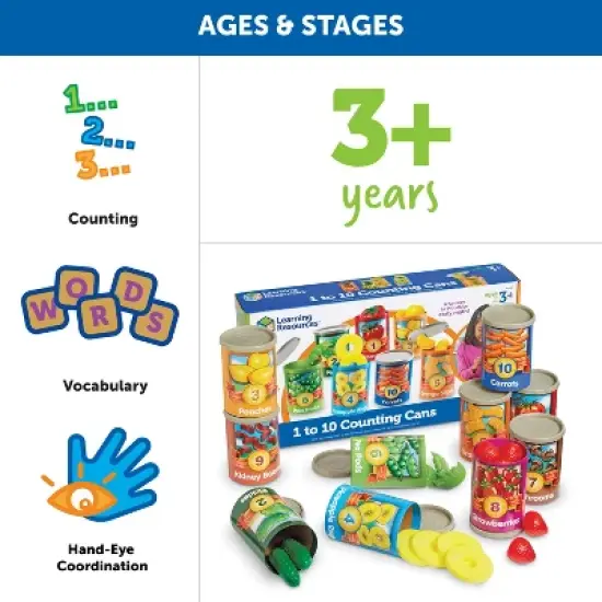 Learning Resources 1-10 Counting Cans Set, Ages 3+ image {3}
