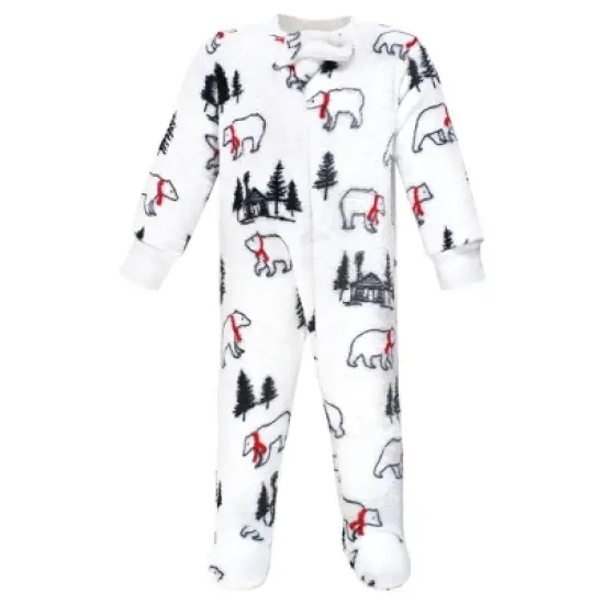 Hudson Baby Infant Boy Plush Sleep and Play, Winter Bear image {2}