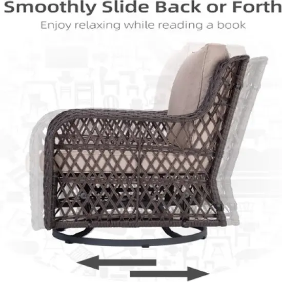 GustoWave 3-Piece Outdoor Wicker Patio Bistro Set  for Backyard, Porch, Deck, Balcony, Garden image {6}