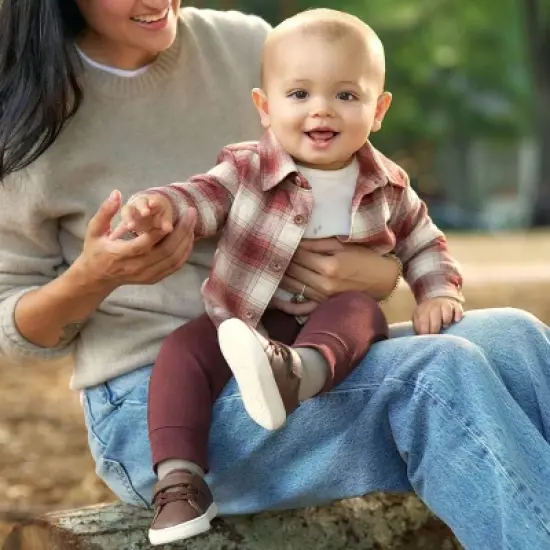 Carter's Just One You&reg; Baby Boys' 3pc Plaid Top & Bottom Set - Brown image {1}