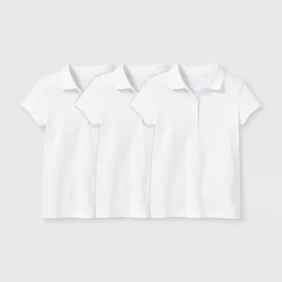 Girls' 3pk Short Sleeve Pique Uniform Polo Shirt - Cat & Jack&trade; image {1}