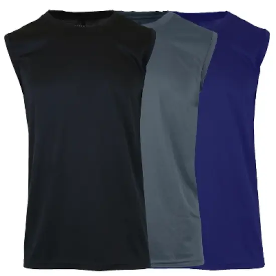Galaxy By Harvic Men's Moisture-Wicking Wrinkle Free Performance Muscle Tee -  3 Pack image {1}