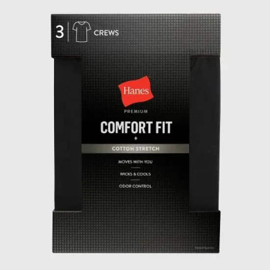 Hanes Premium 3pk Label Men's Crewneck Undershirt image {1}