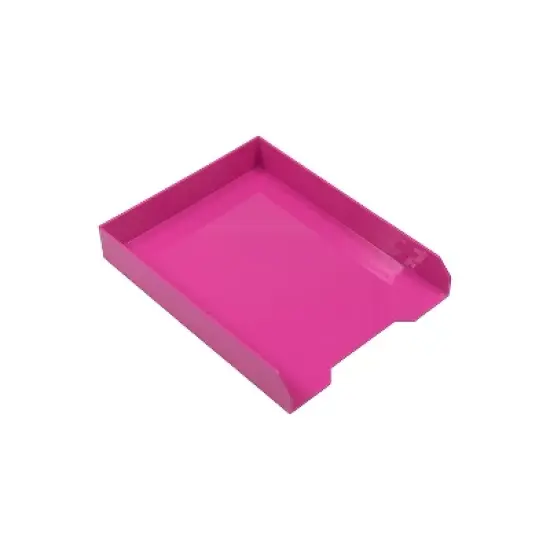 JAM Paper AM Paper Stackable Front Loading Letter Tray Letter Size Pink Plastic 2/Pack (344PIA) image {5}