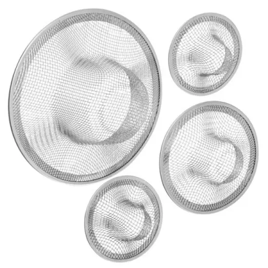 Juvale Juvale 4-Pack Stainless Steel Kitchen Sink Drain Strainer, Mesh Screen Drainer and Hair Catcher (4.3", 2.8" and 2.1") image {7}
