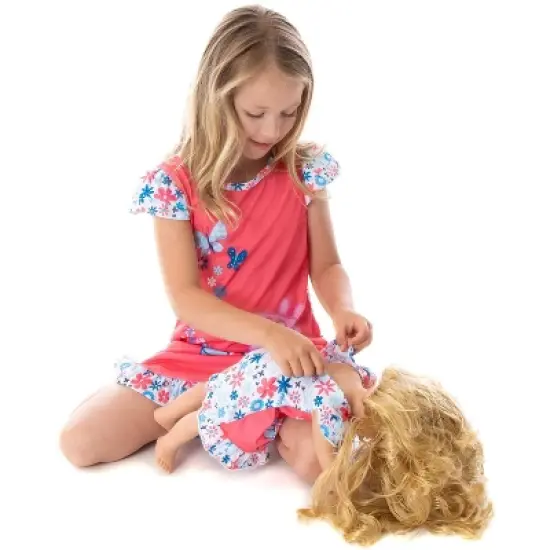 Peppa Pig Toddler Girls Pajamas Nightgown With Matching Doll Gown Set image {3}