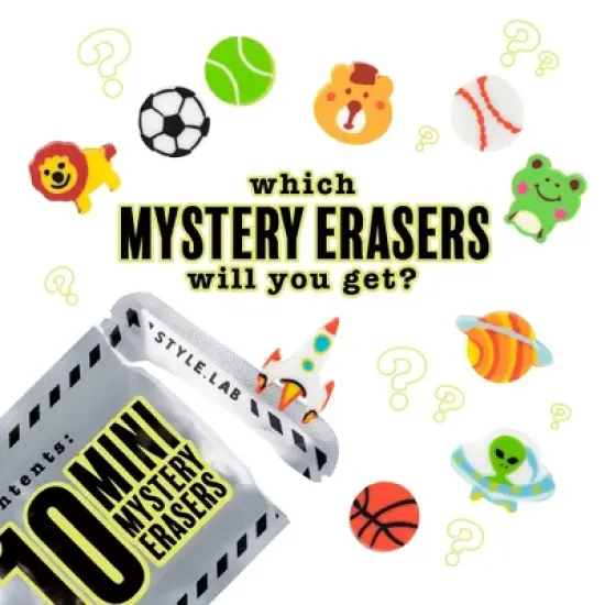 Style Lab Colorblocked Nylon and Mesh Binder Pouch with 10 Mini Erasers image {3}