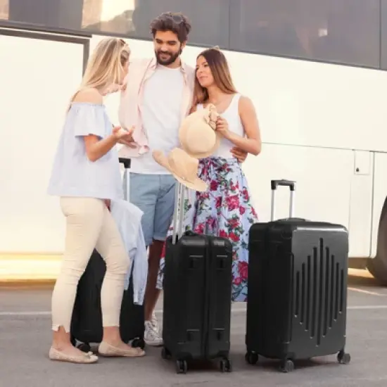 Karl Home 3 Piece Set ABS Trolley Cases Striped Pattern Blue image {5}