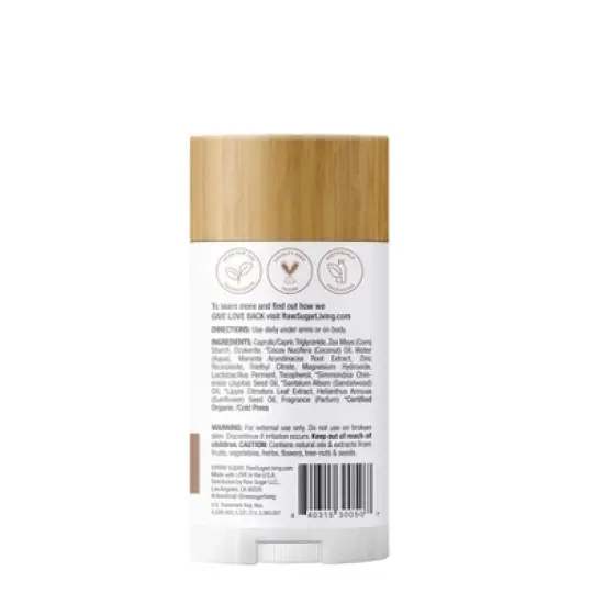 Raw Sugar Simply Deo Solid Deodorant - Santal + Verbena - 2.7oz image {1}