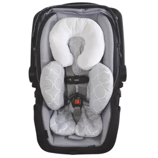 Hudson Baby Infant Unisex Car Seat Body Support Insert, Gray Trellis, One Size image {2}