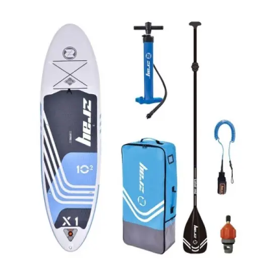 Zray X-Rider Deluxe X2 Inflatable SUP Outdoor Sport All Around Stand Up Paddle Board Kit with Ultimate Agile Light Technology, Blue image {6}