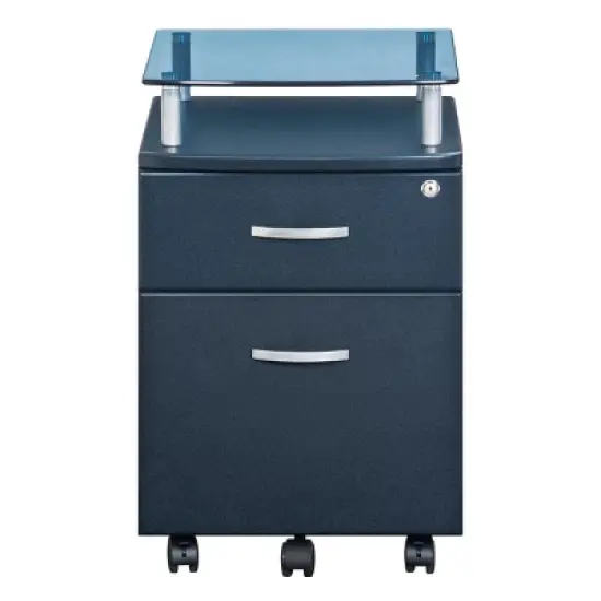 Rolling and Locking File Cabinet Gray - Techni Mobili image {2}