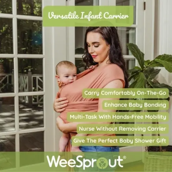 WeeSprout Baby Wraps Carrier - Child Sling for Newborn and Infant, Enhances Bonding, Ideal for Babywearing image {1}
