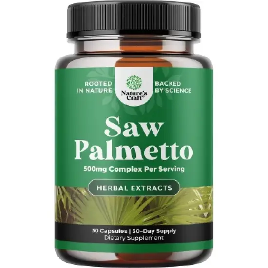 Saw Palmetto Capsules, Advanced Hair Health and Urinary Support with Plant Sterols & Flavonoids, Nature's Craft, 30 ct image {6}