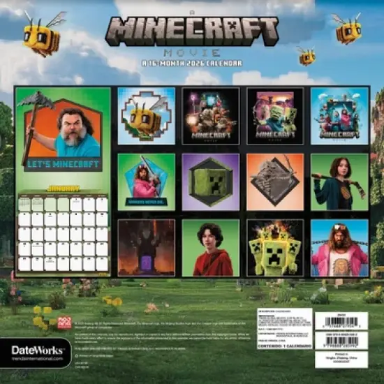 Minecraft 2026 Movie 12"x12" Wall Calendar image {3}