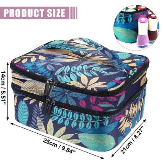 Unique Bargains Nail Storage Bag Gel Polish 30 Bottles Double-layer Organizer Case Multicolor image {2}
