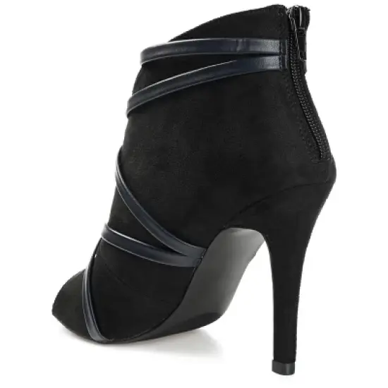 Journee Collection Womens Samara Back Heel Zip Peep Toe Stiletto Booties image {6}