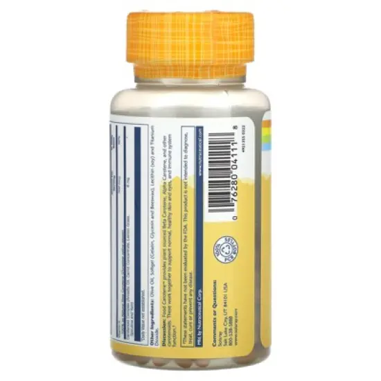 SOLARAY Food Carotene, Vitamin A 10000 IU | Healthy Skin, Eyes, Antioxidant & Immune Support (200 CT) image {2}