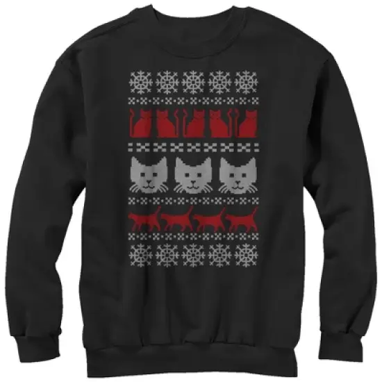 Men's Lost Gods Ugly Christmas Cat Sweatshirt image {6}