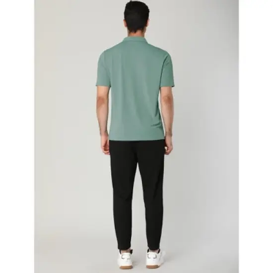 Lars Amadeus Men's Summer Solid Polo Shirts Short Sleeve Golf Performance Polo T Shirts image {4}