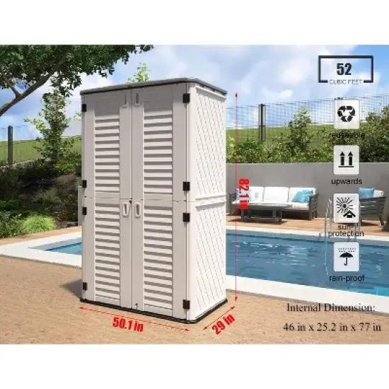 Yardgrace Weather Resistant Multi Size Outdoor Storage Shed with Adjustable Shelf Color Options image {10}