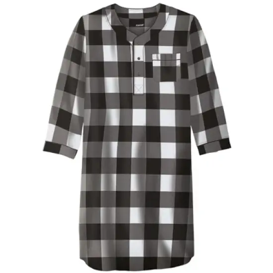 KingSize Men's Big & Tall Plaid Flannel Nightshirt Pajamas image {6}