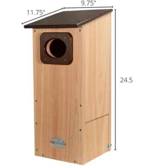 JCS  Wildlife Cedar Wood Duck House with Recycled Poly Lumber Roof and Predator Guard image {3}