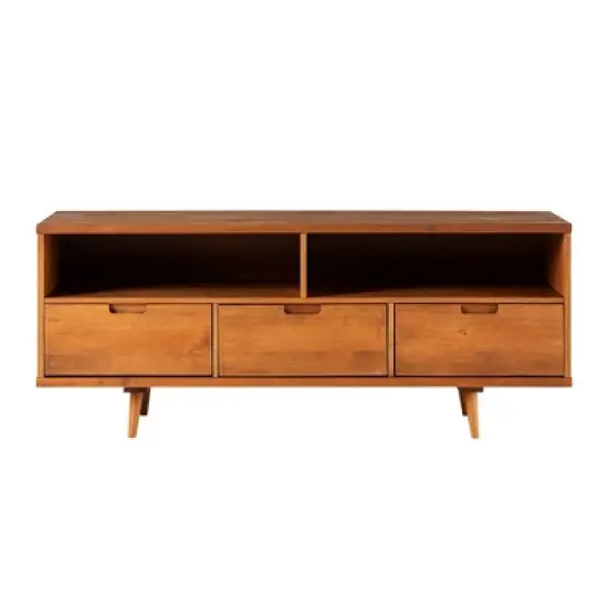 Cara Mid-Century Modern 3 Drawer TV Stand for TVs up to 65" - Saracina Home image {2}