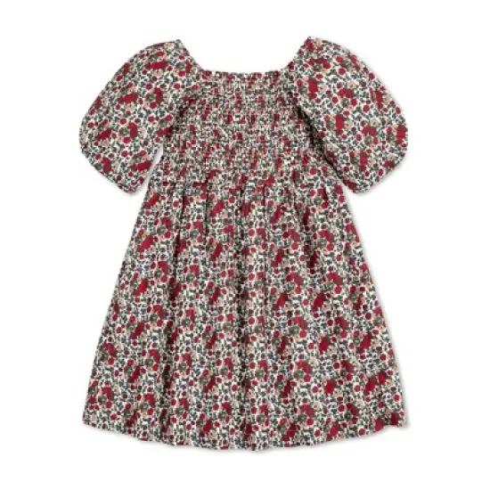 Hope & Henry Girls' Short Bubble Sleeve Smocked Dress, Toddler image {7}
