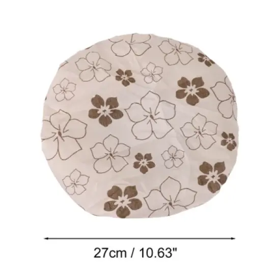Unique Bargains Floral Double Layer Shower Cap 1 Pc image {1}