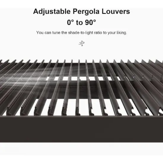 PURPLE LEAF Outdoor Louvered Pergola Sun Shade Outside Canopy with Aluminum Roof for Pool Hot Tub Backyard Garden Pavilion Patio Hardtop Gazebo image {3}