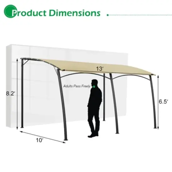 COWLOWN Outdoor Walled Mounted Pergolas on Clearance, Patio Awnings Suitable for Backyard, Porch, Garde image {3}