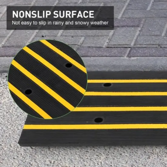 Rubber Curb Ramp, Rise Height Sidewalk Curb Ramp,Driveway Ramp or Forklifts, Trucks, Buses, Cars, Wheelchairs, Bikes image {5}
